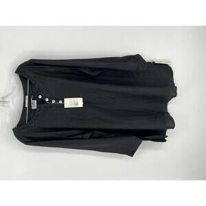 Edward Woman 3X Black Irish Linen Tunic Top Lightweight Hand Washable